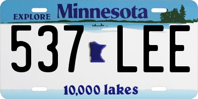 MN license plate 537LEE