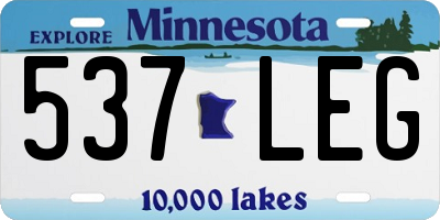 MN license plate 537LEG