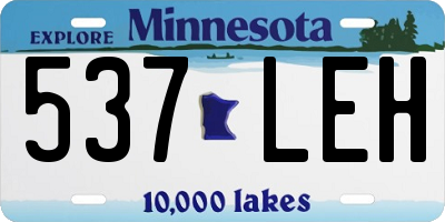 MN license plate 537LEH