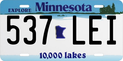 MN license plate 537LEI