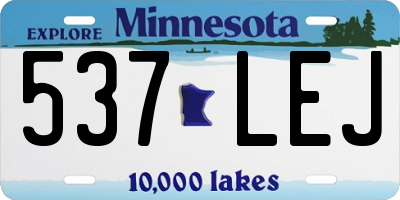 MN license plate 537LEJ