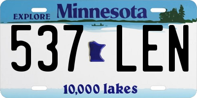 MN license plate 537LEN
