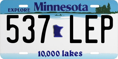 MN license plate 537LEP