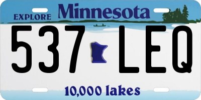 MN license plate 537LEQ