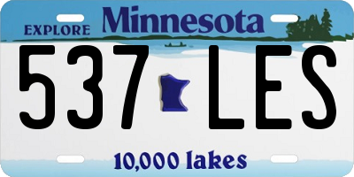 MN license plate 537LES