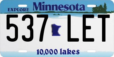MN license plate 537LET