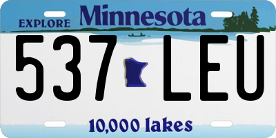 MN license plate 537LEU