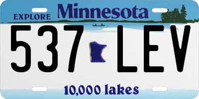 MN license plate 537LEV