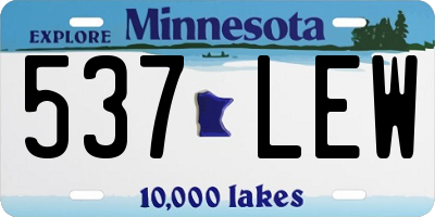MN license plate 537LEW