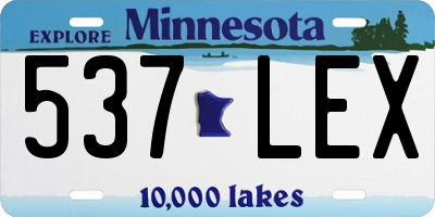 MN license plate 537LEX