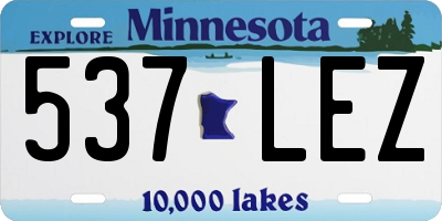 MN license plate 537LEZ