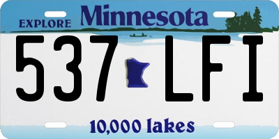 MN license plate 537LFI