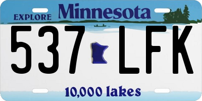 MN license plate 537LFK