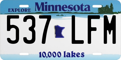 MN license plate 537LFM