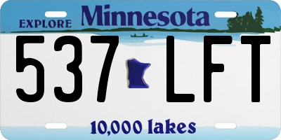 MN license plate 537LFT