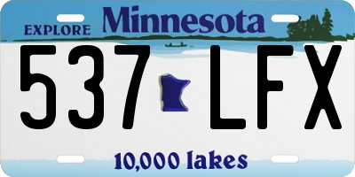 MN license plate 537LFX