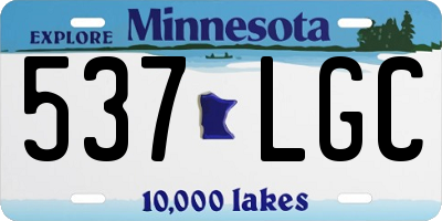 MN license plate 537LGC