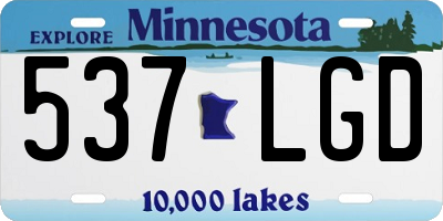 MN license plate 537LGD