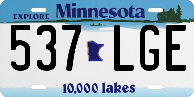 MN license plate 537LGE