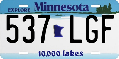 MN license plate 537LGF