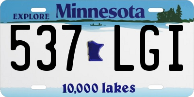 MN license plate 537LGI