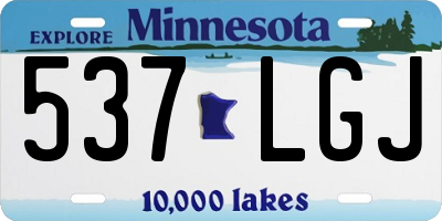 MN license plate 537LGJ