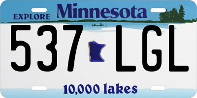 MN license plate 537LGL
