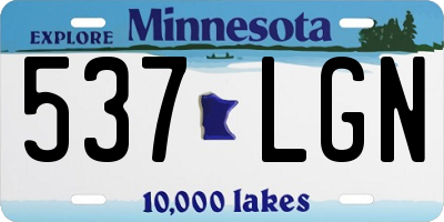MN license plate 537LGN