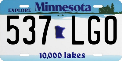 MN license plate 537LGO