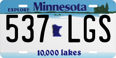 MN license plate 537LGS