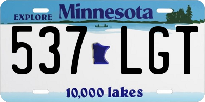 MN license plate 537LGT