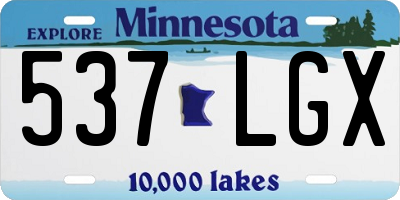 MN license plate 537LGX
