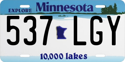 MN license plate 537LGY