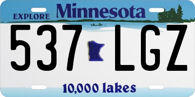 MN license plate 537LGZ