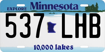 MN license plate 537LHB