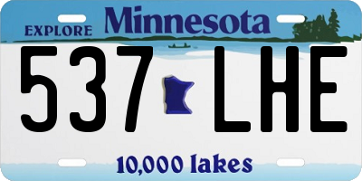 MN license plate 537LHE