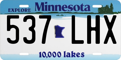 MN license plate 537LHX
