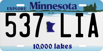 MN license plate 537LIA