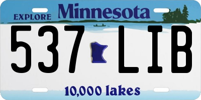 MN license plate 537LIB