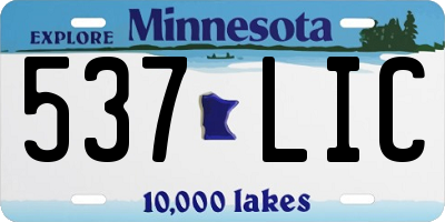 MN license plate 537LIC