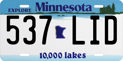 MN license plate 537LID