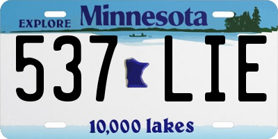 MN license plate 537LIE