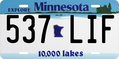 MN license plate 537LIF
