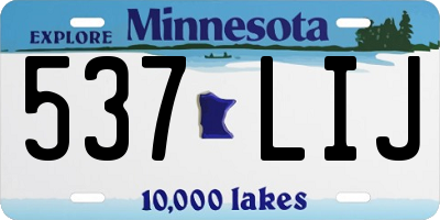 MN license plate 537LIJ