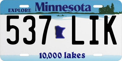 MN license plate 537LIK