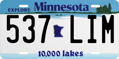 MN license plate 537LIM