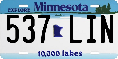 MN license plate 537LIN