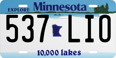 MN license plate 537LIO