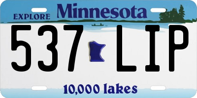 MN license plate 537LIP