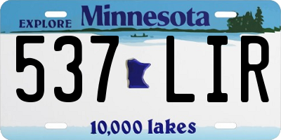 MN license plate 537LIR